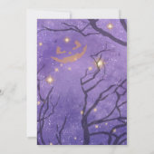 Beängstigendes Beängstigendes NachtHalloween Lila- Einladung (Rückseite)