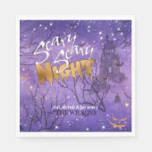Beängstigendes Beängstigendes NachtHalloween Lila- Serviette (Vorderseite)