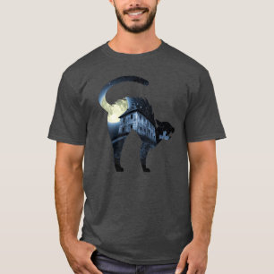 Beängstigendes Black Cat Halloween Kostüm Spuk Hau T-Shirt