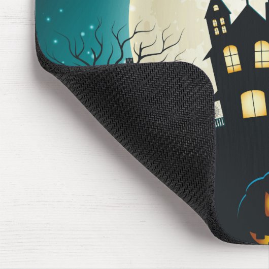 Beängstigendes Blau und Spuk Schwarzes Haus Hallow Mousepad (Ecke)