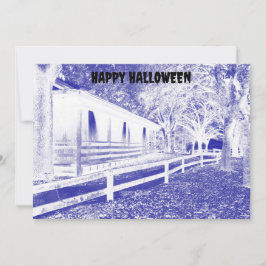 Beängstigendes Blue Cabin Woods Halloween-Party Einladung