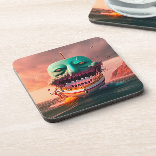 Beängstigendes Boot Getränkeuntersetzer (Linke Seite)