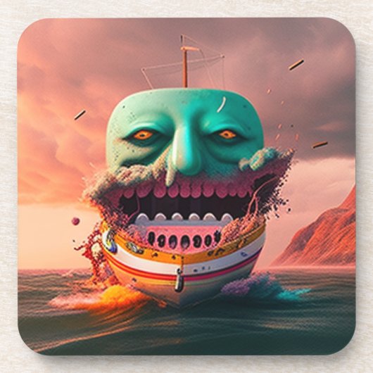 Beängstigendes Boot Getränkeuntersetzer (Vorderseite)