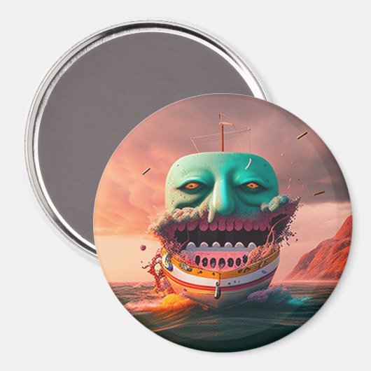 Beängstigendes Boot Magnet (Vorderseite/Rückseite)