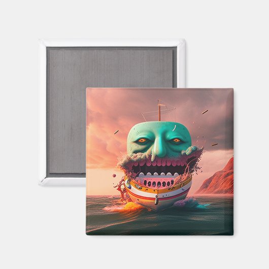 Beängstigendes Boot Magnet (Vorderseite/Rückseite)