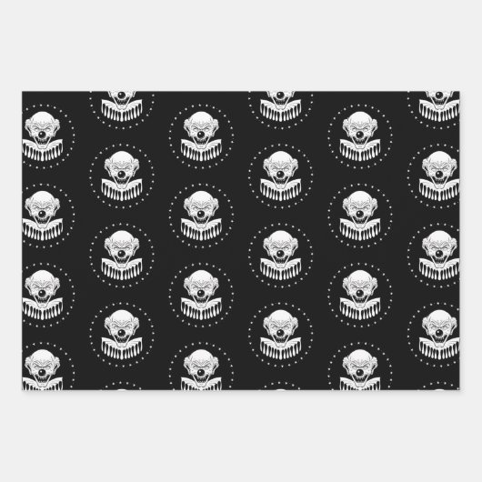 Beängstigendes böse Clownpapier Horror Wrapping Pa Geschenkpapier Set (Vorderseite)