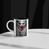 Beängstigendes Böse lächelt Clown & Quote Zweifarbige Tasse