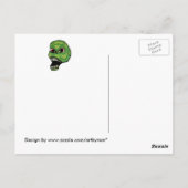 Beängstigendes Böse schreit grüner Schädel Postkarte (Rückseite)