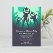 Beängstigendes Bumkin Zombies Halloween-Party Einladung (Stehend Vorderseite)