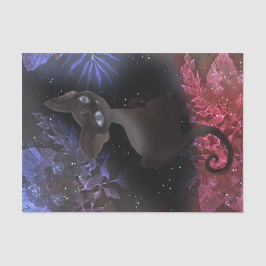 Beängstigendes Cat Halloween Dekoupage Tissue Pape Seidenpapier (Vorderseite)