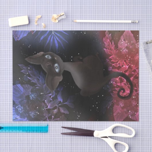 Beängstigendes Cat Halloween Dekoupage Tissue Pape Seidenpapier (Handwerk)