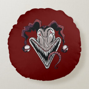 Beängstigendes Clown-Face-Halloween-Design Rundes Kissen