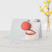Beängstigendes Clown-Gesicht - leere Gruß-Karte Karte (Gelbe Blume)