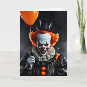 Beängstigendes Clown Halloween und Farbseite Karte (Vorderseite)