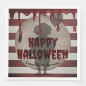 Beängstigendes Clown-Schattenkrebskarneval Hallowe Serviette (Vorderseite)