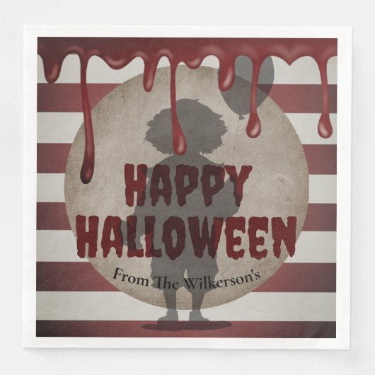 Beängstigendes Clown-Schattenkrebskarneval Hallowe Serviette (Vorderseite)