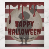 Beängstigendes Clown-Schattenkrebskarneval Hallowe Weinetikett (Einzelnes Label)