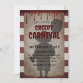 Beängstigendes Clown Shadow Creepy Carnival Hallow Einladung (Vorderseite)