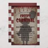 Beängstigendes Clown Shadow Creepy Carnival Hallow Einladung (Vorne/Hinten)