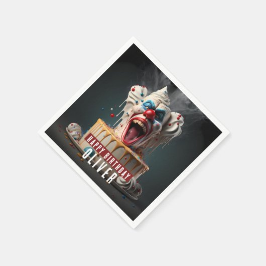 Beängstigendes Clown-Thema individuell anpassbar G Serviette (Ecke)