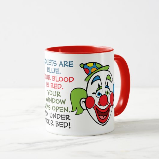 Beängstigendes Clowngedicht Tasse (VorderseiteRechts)