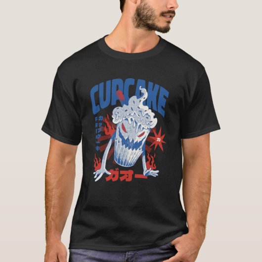 Beängstigendes Cupcake-Monster T-Shirt (Vorderseite)