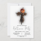 Beängstigendes Elegantes Pumpkin Scarecrow Hallowe Einladung (Vorderseite)