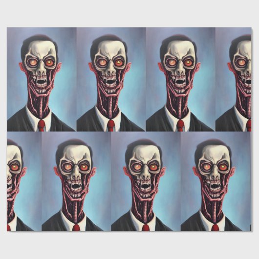 Beängstigendes Face Wrapping Paper Geschenkpapier (Flach)