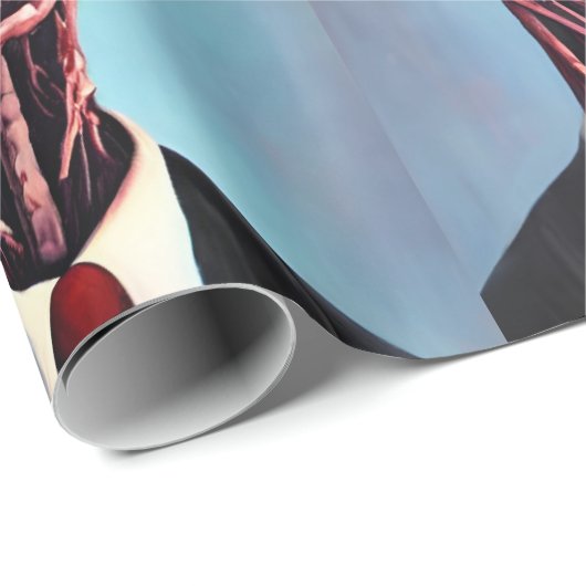 Beängstigendes Face Wrapping Paper Geschenkpapier (Rolleneckpunkt)