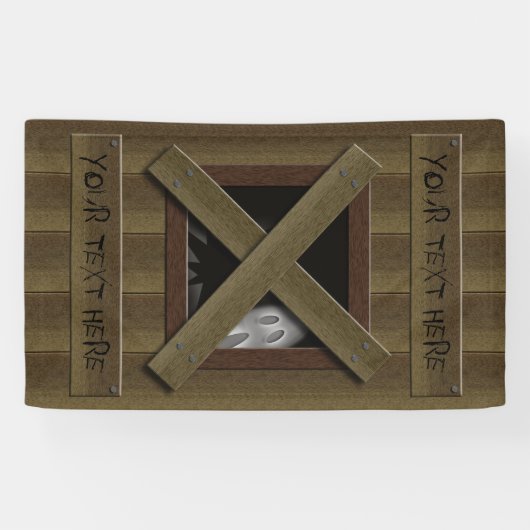 Beängstigendes Fake-Broken-Fenster mit Ghost-Text Banner (Horizontal)