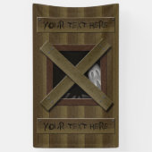 Beängstigendes Fake-Broken-Fenster mit Ghost-Text Banner (Vertikal)