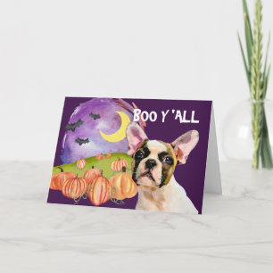 Beängstigendes French Bulldog Halloween Karte