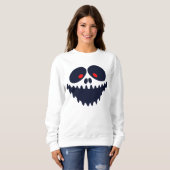 Beängstigendes Funny Face Halloween Ghost Sweatshi Sweatshirt (Vorne ganz)