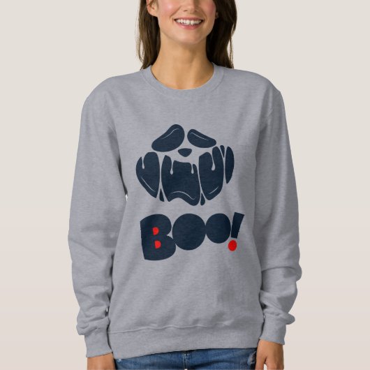 Beängstigendes Funny Face Halloween Ghost Sweatshi Sweatshirt (Vorderseite)