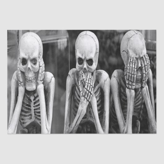 Beängstigendes Funny Skeletts Halloween-Tissue Pap Seidenpapier (Vorderseite)