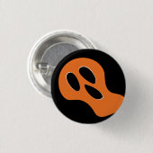 Beängstigendes Geistergesicht Halloween Button (Vorne & Hinten)