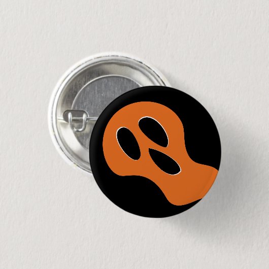 Beängstigendes Geistergesicht Halloween Button (Vorne & Hinten)