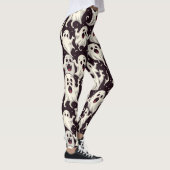 Beängstigendes Geistermuster für Halloween-Nacht Leggings (Rechts)