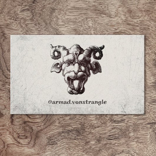 Beängstigendes Gesicht mit Hörnern Visitenkarte