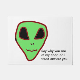 Beängstigendes Gesicht wird nicht auf Doormat antw Fußmatte