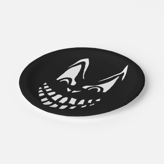 Beängstigendes Gesichts-Papierplatte Pappteller (Schrägansicht)