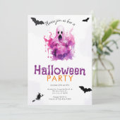 Beängstigendes Ghost-Halloween-Party Einladung (Stehend Vorderseite)