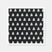 Beängstigendes Ghost-Muster schwarz und weiß Serviette (Vorderseite)