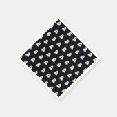 Beängstigendes Ghost-Muster schwarz und weiß Serviette (Ecke)