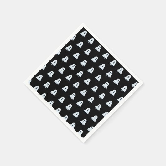 Beängstigendes Ghost-Muster schwarz und weiß Serviette (Ecke)