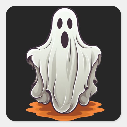 Beängstigendes Ghost Quadratischer Aufkleber (Vorderseite)