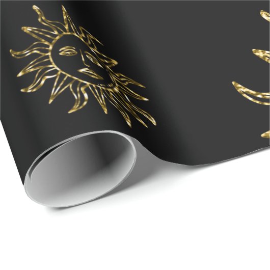 Beängstigendes Gold Black Goddess Celestis Hallowe Geschenkpapier (Rolleneckpunkt)