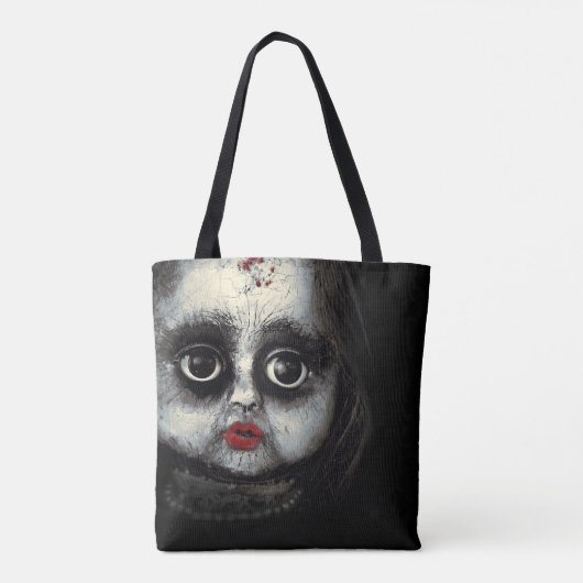 Beängstigendes Goth Porcelain Puppenstück Hallowee Tasche (Rückseite)