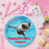 Beängstigendes großes weißer Haifisch-Springen Pappteller (Party)