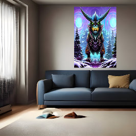 Beängstigendes Großfantasy-Biest | AI Art Poster